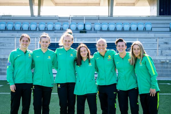 Matildas Mason with some Westfield Matildas